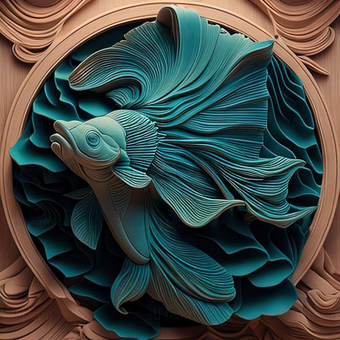 3D model Poster fighting fish fish (STL)